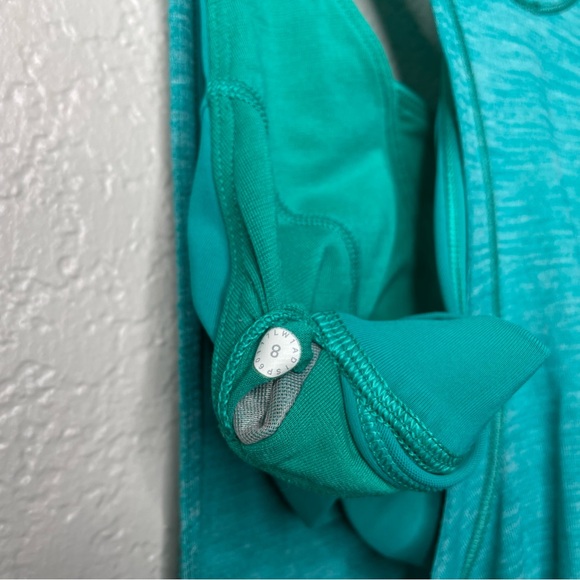 Lululemon Glide and Stride Tank Heathered Viridian Green Workout Top - Picture 12 of 12